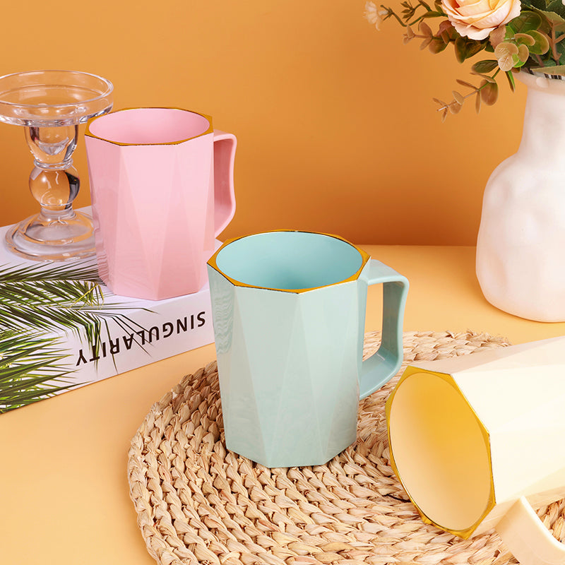 201 Solid Color Gold-Edged Diamond Mouth Cup M.26