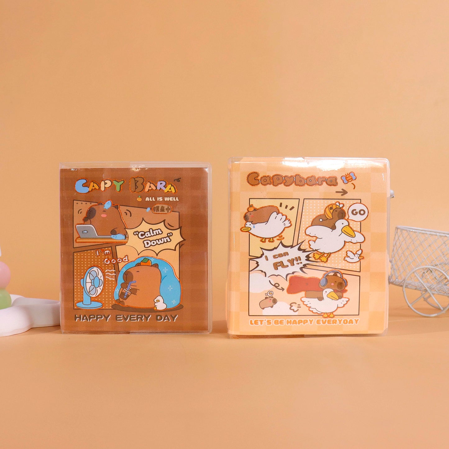 XX-186-7 Capybara Notepad "Chill" Bathing Design 90g Eye-Care Paper 10*14cm for Office Workers M.81