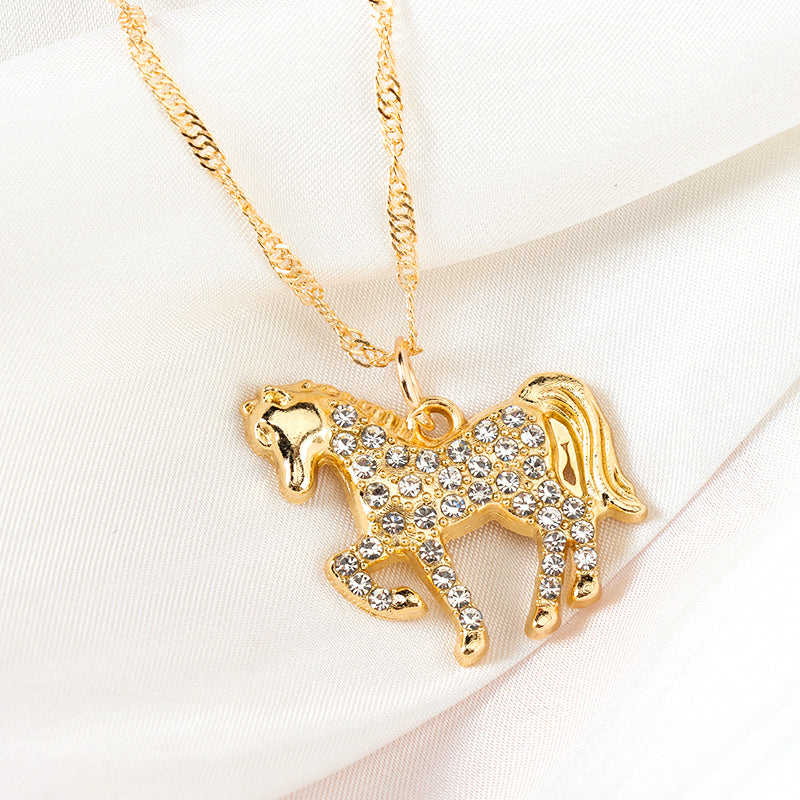 All-Diamond Pony Ripple Necklace M.43