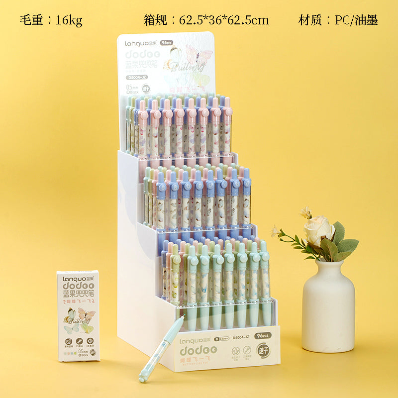 Gorgeous Languo D5004 - JZ Butterfly - themed Rotating Click - action Gel Pens on Display Stand! The rotating design with a butterfly motif makes these pens eye - catching, perfect for display. M.82