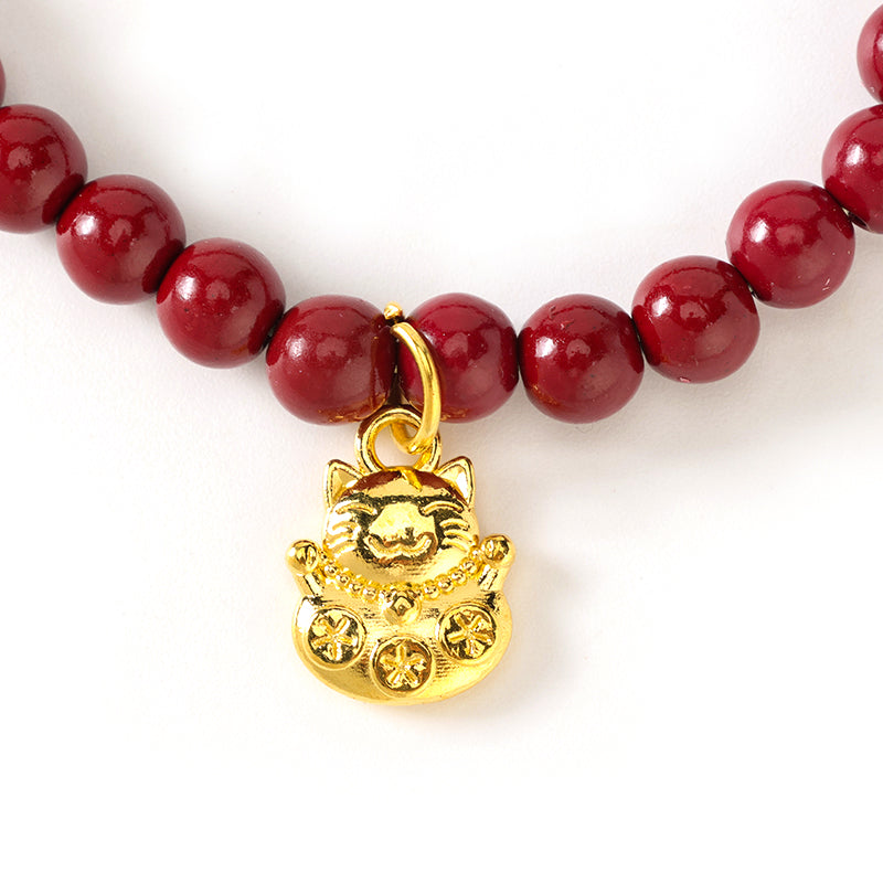 Golden Pendant Cinnabar Bracelet (Random Style) M.43