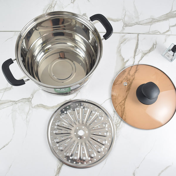 Model 3330 Tongtianxiang 32cm Single-Steaming-Rack Steamer with Glass Lid M.61 JPDB