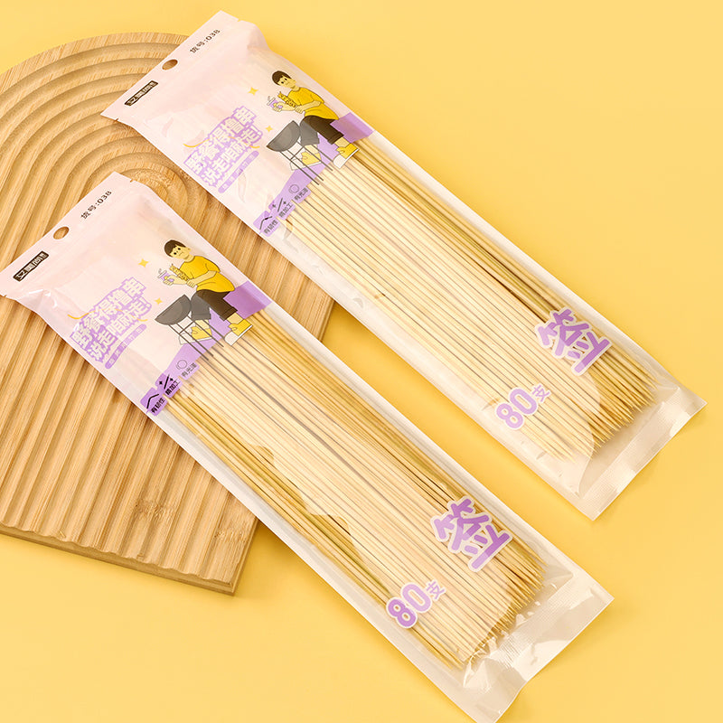 80 BBQ Bamboo Skewers 30cm