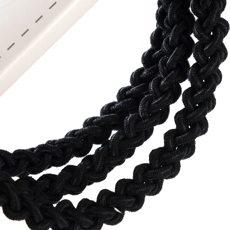 M42 3 Black Twisted Braid Hair Ties