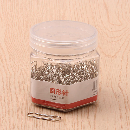 Clips de papel plateados en caja Heshun