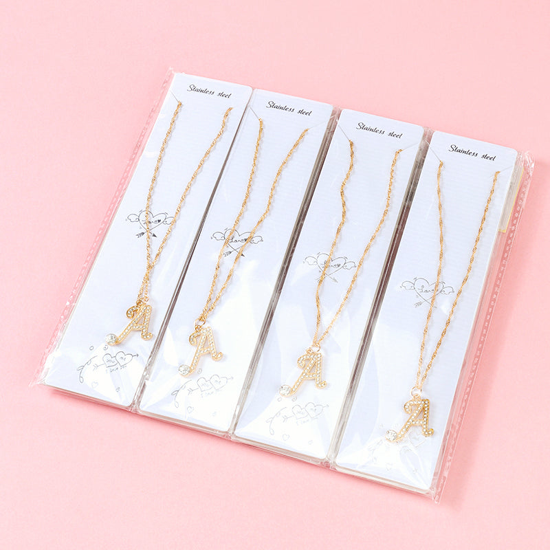 Full - Diamond Letter A Necklace M.43