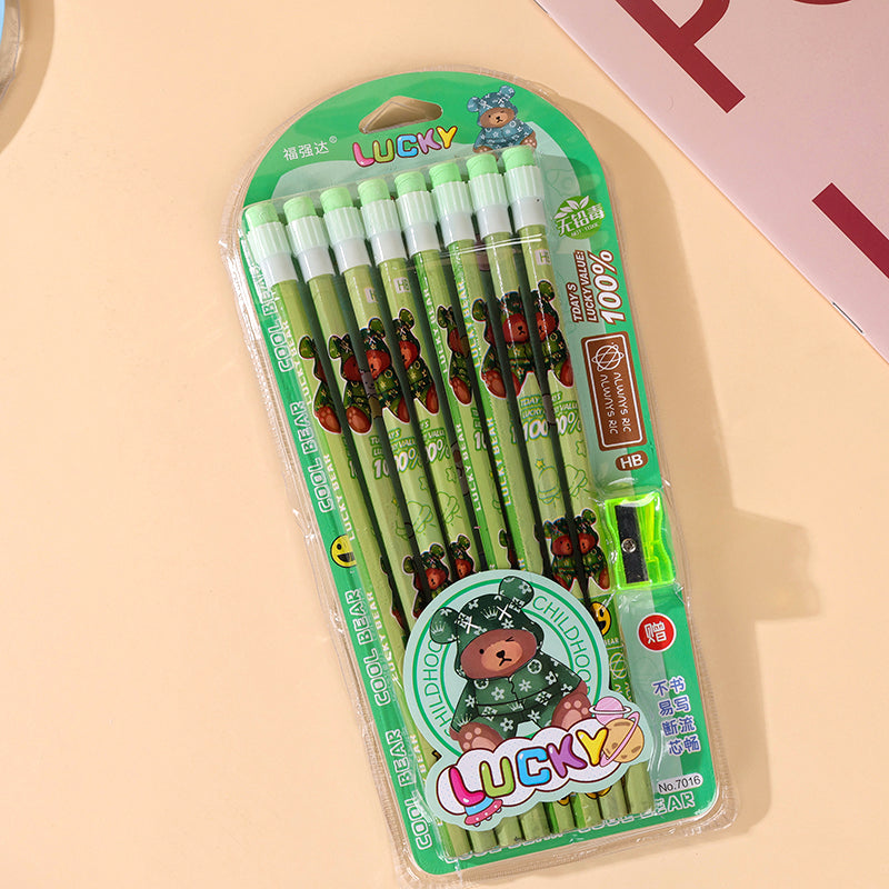 Pencil Set with Large Eraser Tips (Mixed Styles) M.82