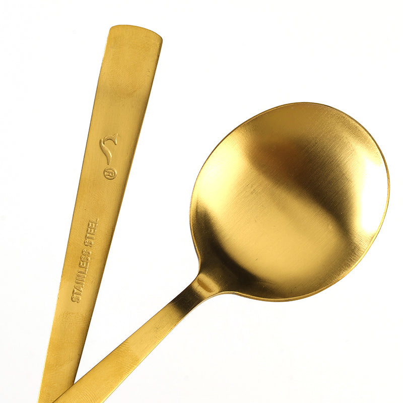 Gold-Plated Yalue Curved-Handle No.1 Round Spoon M.66