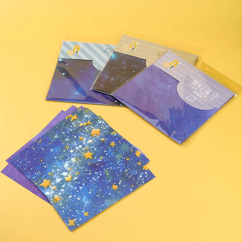 1061 Starry Sky Origami Paper 20x20cm Sparkle Finish 65g Craft Paper for Astronomy Crafts M.81