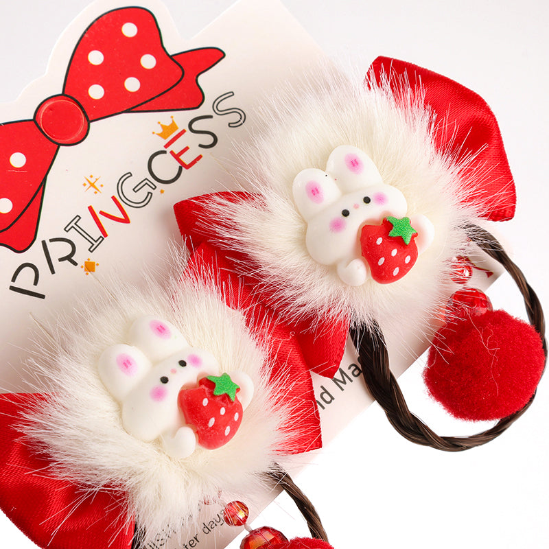 M42 Boxed Red Cartoon Bow Tie Wig Hair Clips