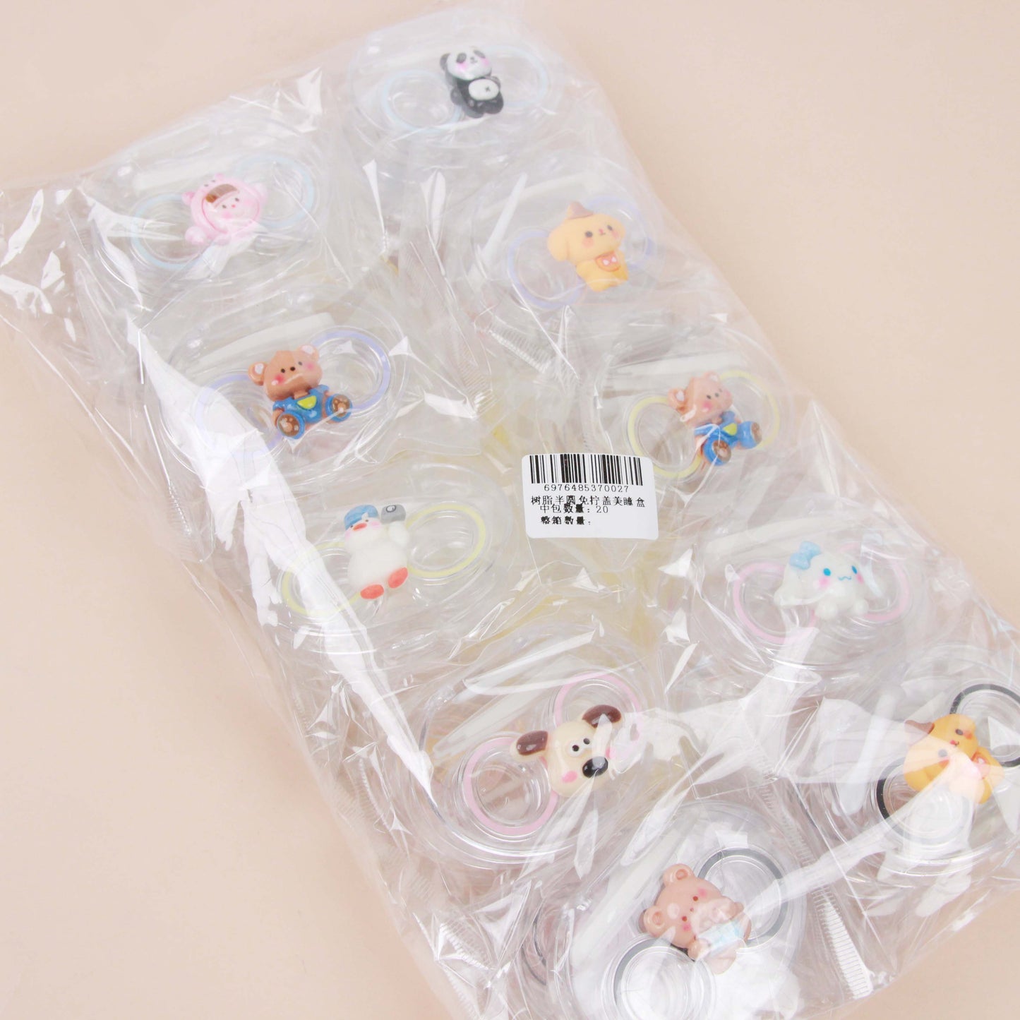 Estuche para lentes de contacto con tapa semicircular de rosca de resina M.50