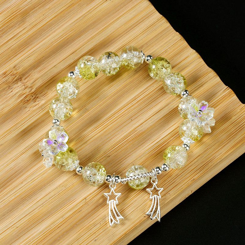 Cracked Double Peach Blossom Shooting Star Bracelet M.43