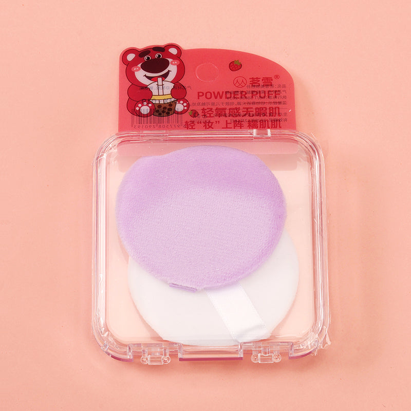 Dos borlas de polvos prensados en una caja (polvo seco) M.50