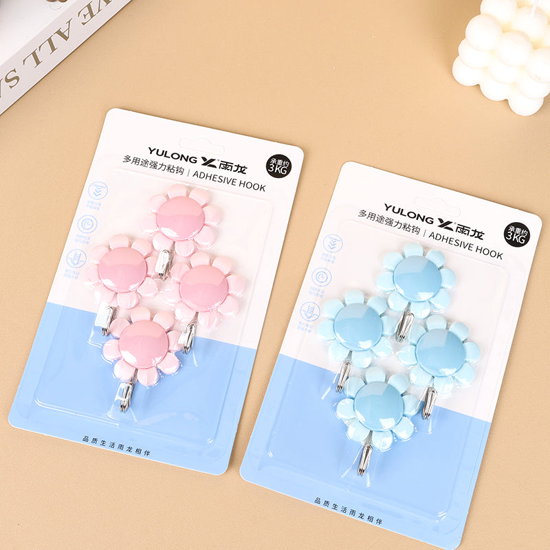 Yulong Model 5146 Adhesive Hooks - 4 Pcs Sunflower Design M.16