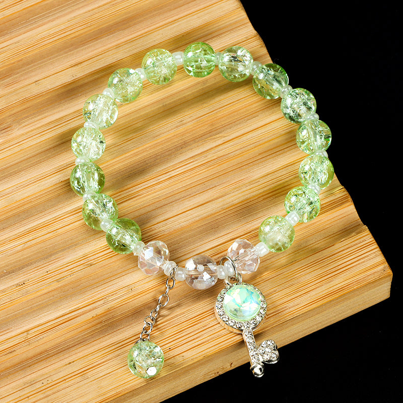 Cracked Bead Diamond-Accented Key Bracelet M.43