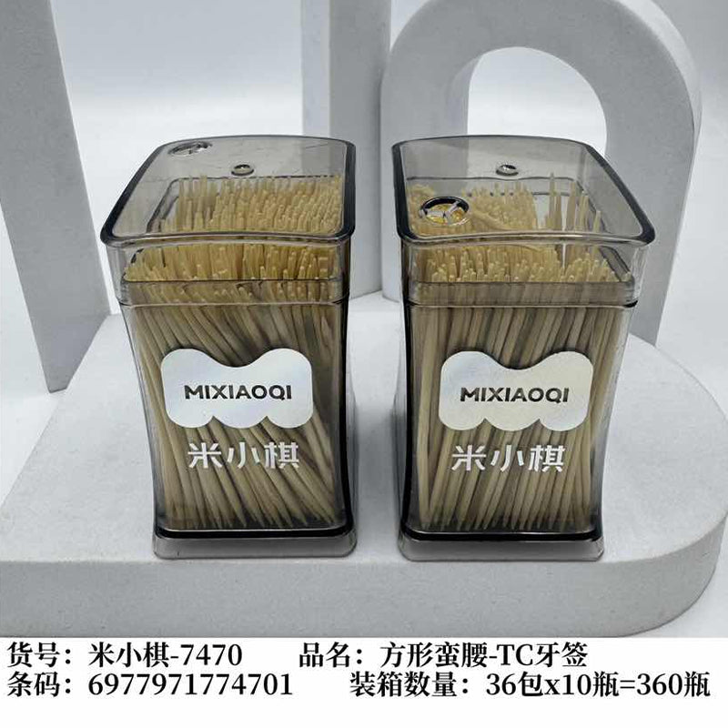 M.27-Mixiaoqi-7470 Square Bottle Slim Waist TC Toothpick