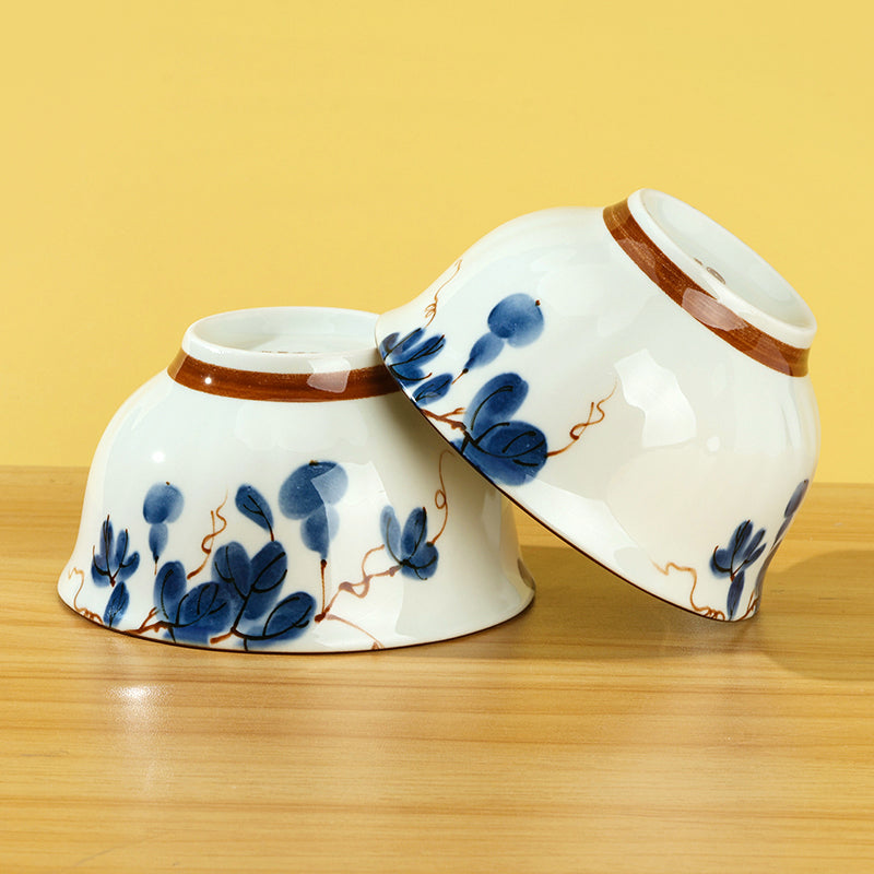 4.7-inch Rose-patterned Gourd Bowl (1487) M.66 JPDB