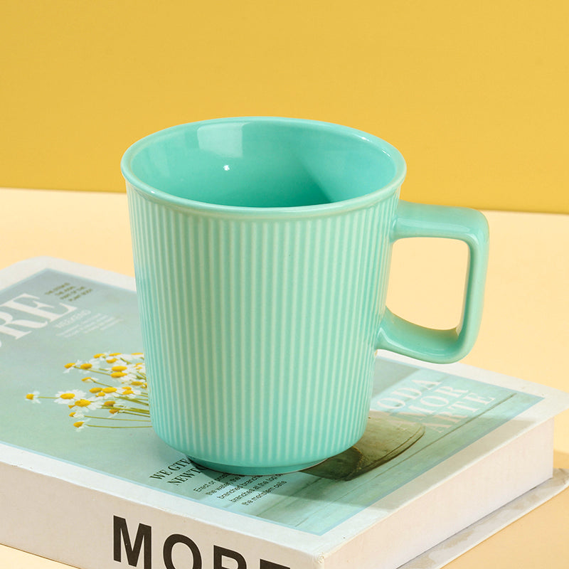 E04 Glazed Ceramic Mug Random Color High-Temperature Fired Daily Drinking Cup M.65