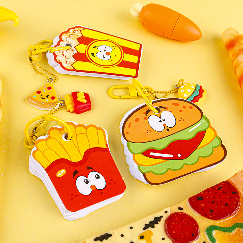 XX-7012 French Fries & Hamburger Themed Notepad 90g Thick Paper 10*14cm Portable Office Notes M.81