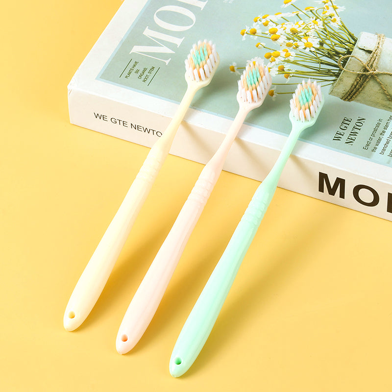 0522 Mountain - Shaped Convex Toothbrush 3 - Pack Soft Bristles Adult Oral Care M.14