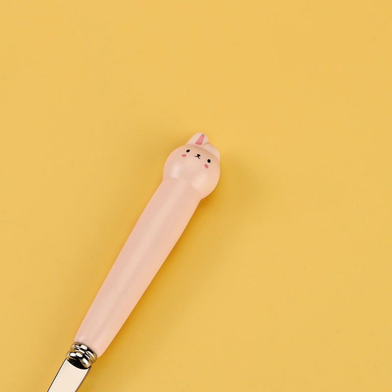 HSA-11 Lop-Eared Rabbit Ceramic Handle No.2 Round Spoon M.66