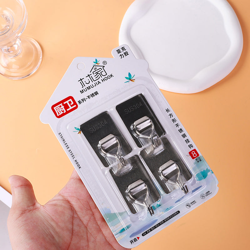 Mumujia Model 0291 Hooks - 4 Pcs Rectangular Stainless Steel Type M.16