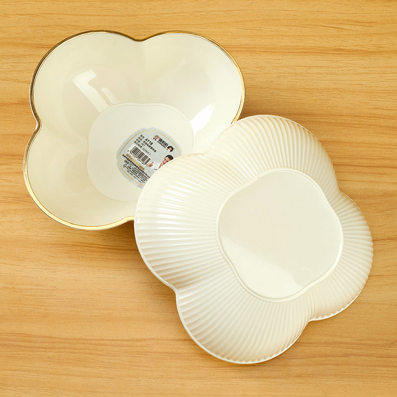 6118 Gilded Four-Side Flower-Shaped Fruit Plate 18*5.5cm M.20