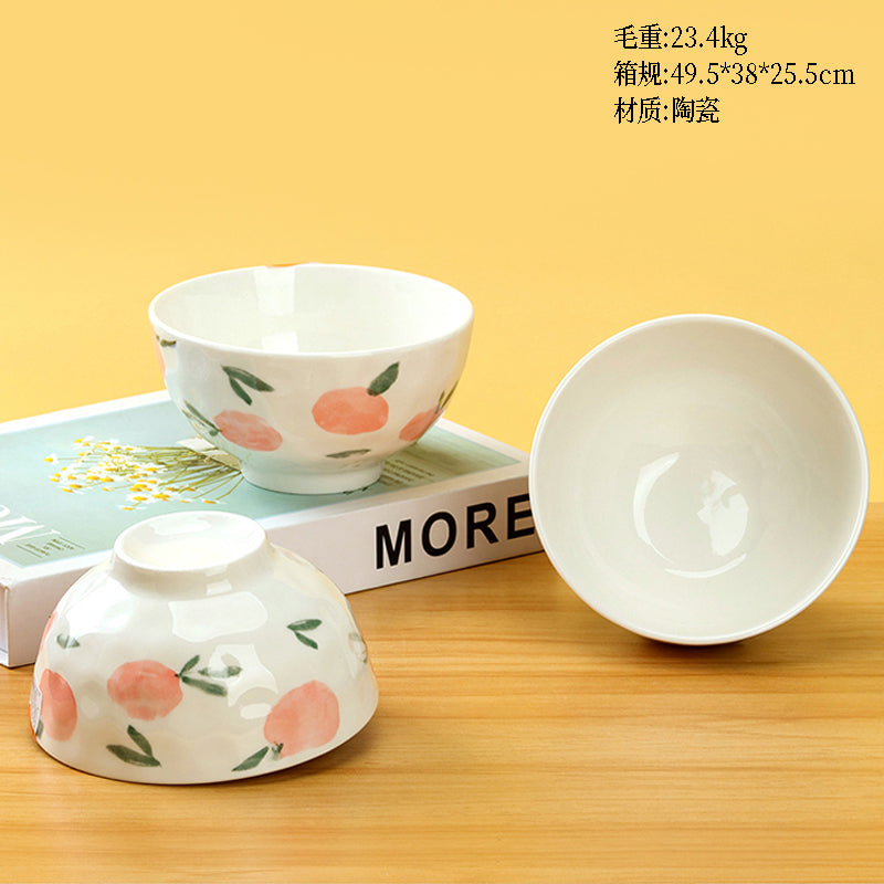 4.5-inch Printed Rainstone Bowl with Honey Peach Pattern M.66 JPDB