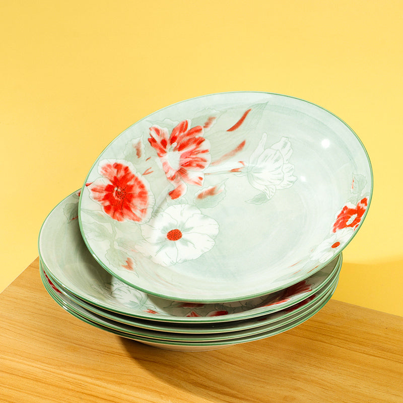 9 - inch Printed Soup Plate (Random Pattern) M.66 JPDB