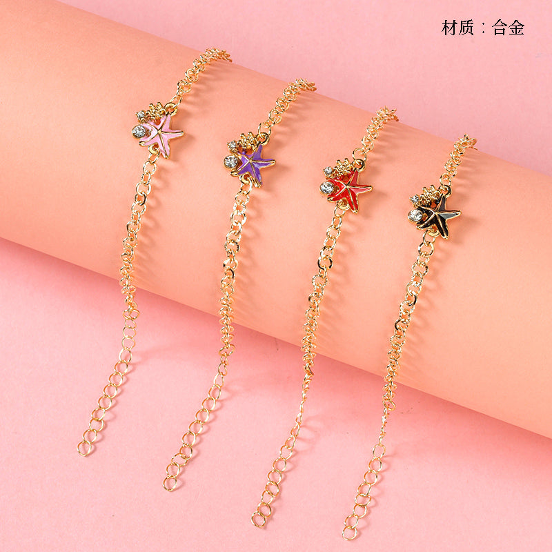 Colorful Star-Moon Alloy Bracelet  M.43