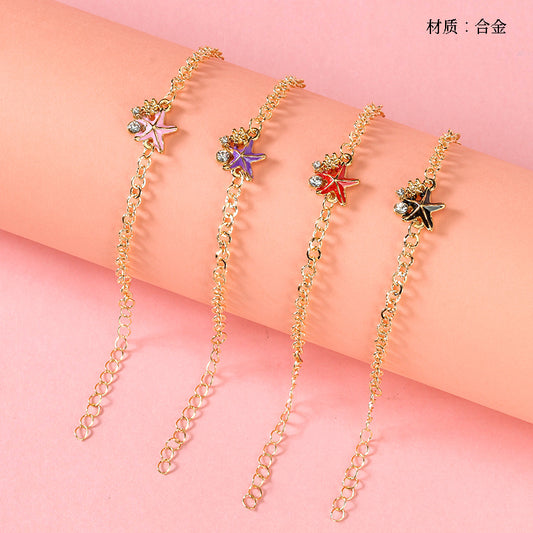 Colorful Star-Moon Alloy Bracelet  M.43