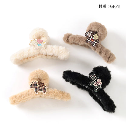 M42 5.12 Inch Large Hair Claw with AB-Side Cartoon Accessory & Furry Texture