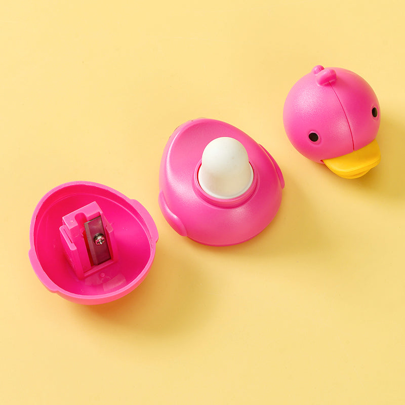 Premium W-99735 Cute Little Duck Pencil Sharpener Eraser M.84 M.83