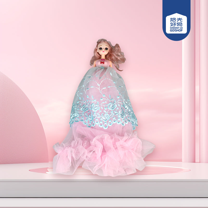 3D-Eye Embroidered Fabric Bowknot Pearl Doll M.04 JPDB