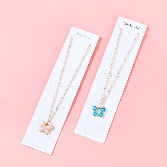 Exquisite Oil-Dripping Butterfly Necklace M.43