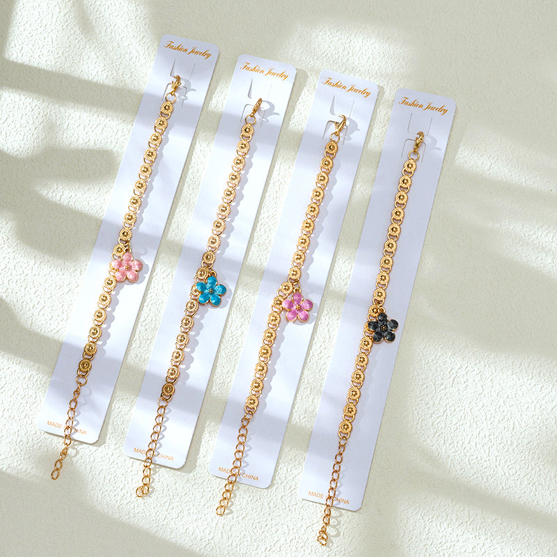 New Style Chain Enamel Flower Bracelet  M.43