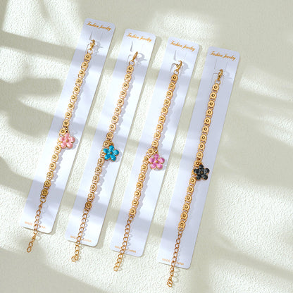 New Style Chain Enamel Flower Bracelet  M.43