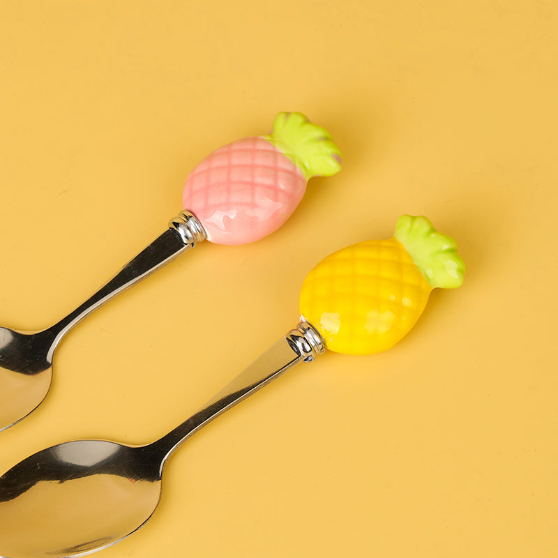 HSC-2 Pineapple Pattern Ceramic Handle No.3 Pointed Spoon M.66