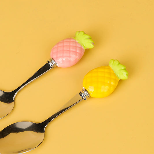 HSC-2 Pineapple Pattern Ceramic Handle No.3 Pointed Spoon M.66