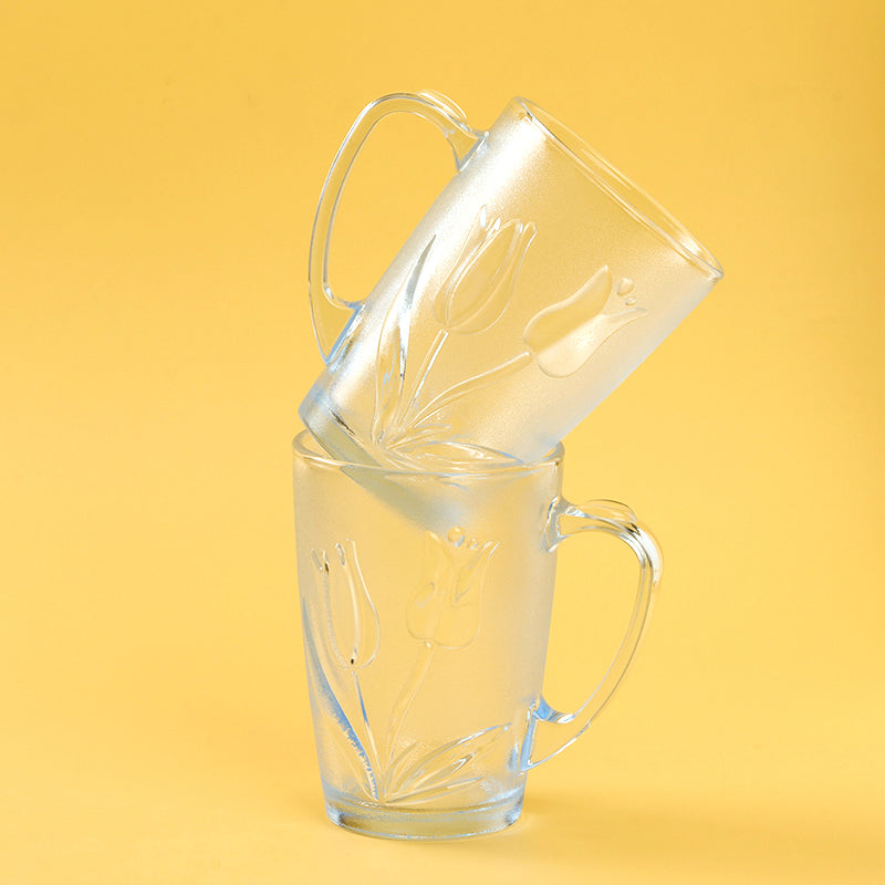 Model 963 Snowflake and Rose Pattern Glass Cup M.17