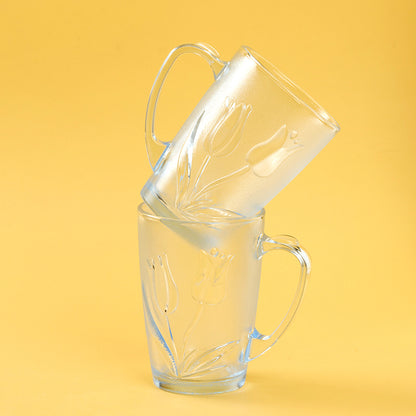 Model 963 Snowflake and Rose Pattern Glass Cup M.17