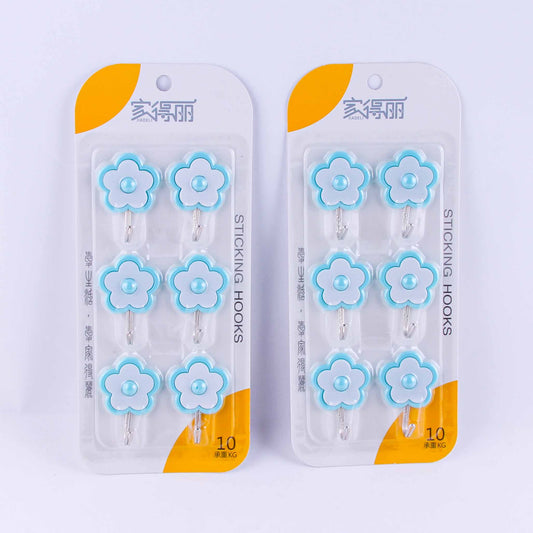 Model JDL310 Adhesive Hooks - 6 Pcs Flower Design M.16