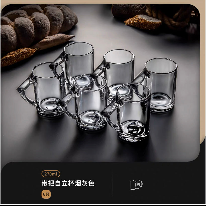 Model ZLB01 Glass Handle Cup (Amber - Ash Color) M.17
