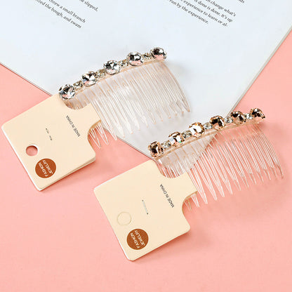 M42 Transparent Hair Comb Adorned with Pearls & Crystals, Boxed