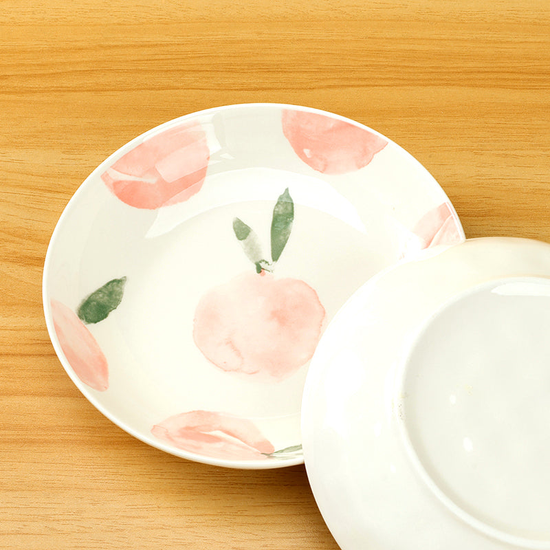 7-inch Printed Rain-Stone Plate (with Peach Pattern) M.66 JPDB