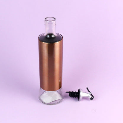 0963 Like a Dream Rose Gold Leather - Wrapped Glass Oil Dispenser (500ml) Unpackaged M.69 JPDB