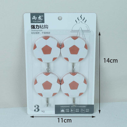 Ganchos adhesivos Yulong modelo 5148 (4 unidades, diseño de fútbol, ​​M.16) 
