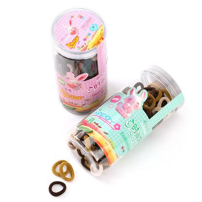 M42 MXM-39 Coffee-colored Children's Terry Cloth Hair Ties in a Bucket (120 Pieces)