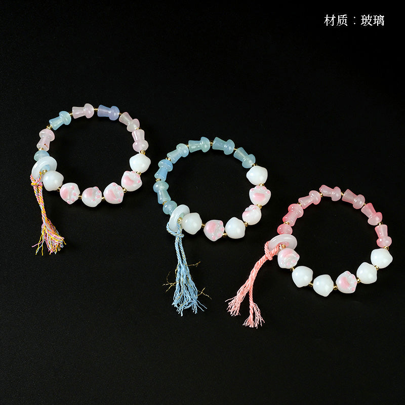 Two-Tone Mushroom Cat Claw Bracelet  M.43