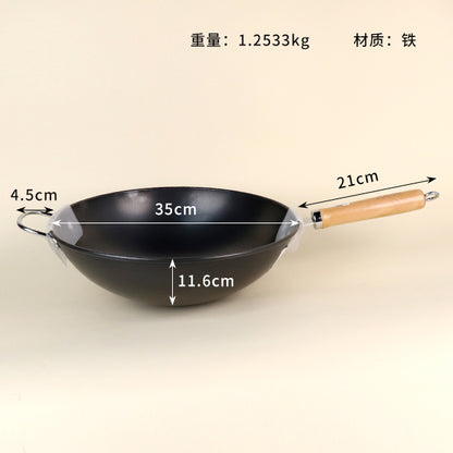 34 cm Honeycomb Wok with Wooden Handle M.61 JPDB